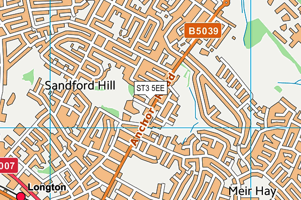 ST3 5EE map - OS VectorMap District (Ordnance Survey)