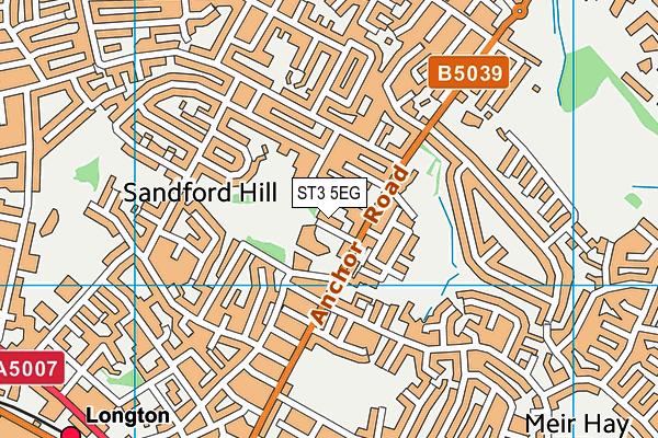 ST3 5EG map - OS VectorMap District (Ordnance Survey)