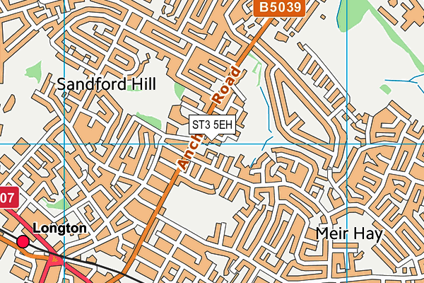 ST3 5EH map - OS VectorMap District (Ordnance Survey)