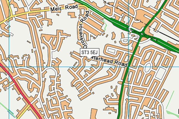 ST3 5EJ map - OS VectorMap District (Ordnance Survey)