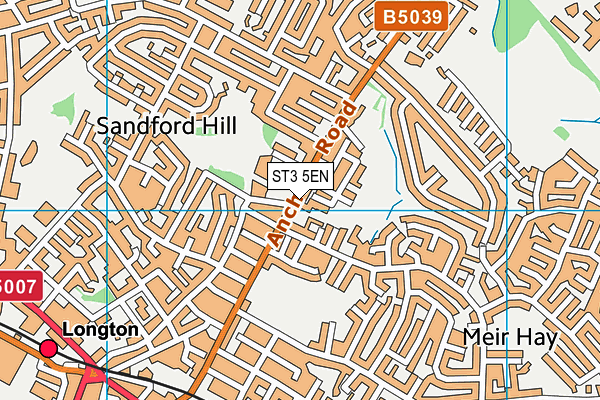 ST3 5EN map - OS VectorMap District (Ordnance Survey)