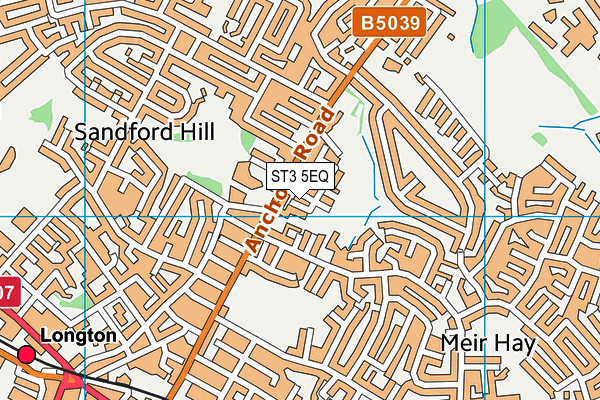 ST3 5EQ map - OS VectorMap District (Ordnance Survey)