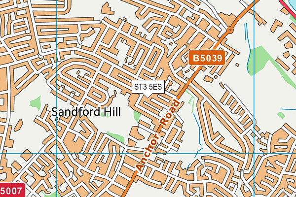 ST3 5ES map - OS VectorMap District (Ordnance Survey)