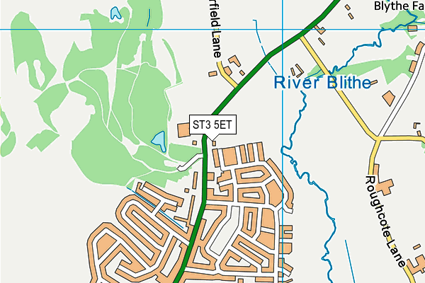 ST3 5ET map - OS VectorMap District (Ordnance Survey)
