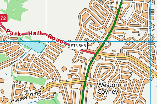 ST3 5HB map - OS VectorMap District (Ordnance Survey)