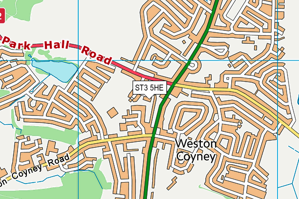 ST3 5HE map - OS VectorMap District (Ordnance Survey)