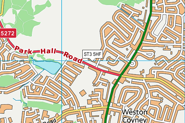 ST3 5HF map - OS VectorMap District (Ordnance Survey)