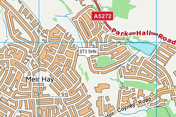 ST3 5HN map - OS VectorMap District (Ordnance Survey)