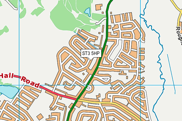 ST3 5HP map - OS VectorMap District (Ordnance Survey)