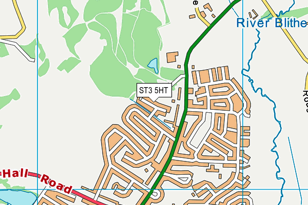 ST3 5HT map - OS VectorMap District (Ordnance Survey)