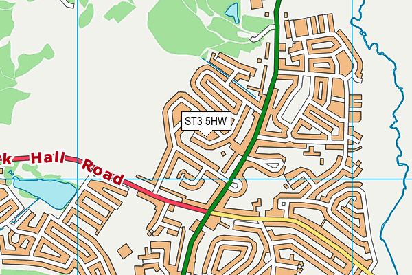 ST3 5HW map - OS VectorMap District (Ordnance Survey)