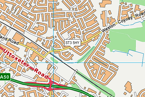 ST3 5HY map - OS VectorMap District (Ordnance Survey)