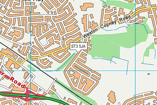 ST3 5JA map - OS VectorMap District (Ordnance Survey)