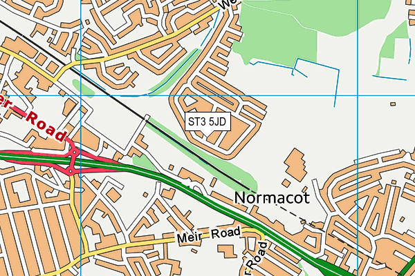 ST3 5JD map - OS VectorMap District (Ordnance Survey)