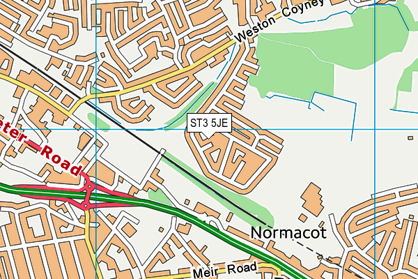 ST3 5JE map - OS VectorMap District (Ordnance Survey)