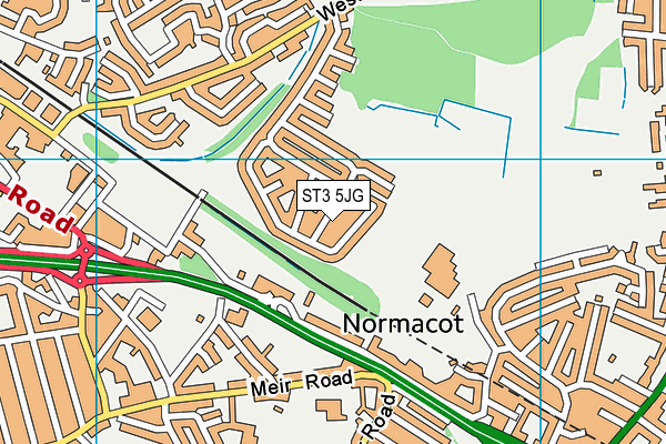 ST3 5JG map - OS VectorMap District (Ordnance Survey)