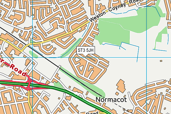 ST3 5JH map - OS VectorMap District (Ordnance Survey)