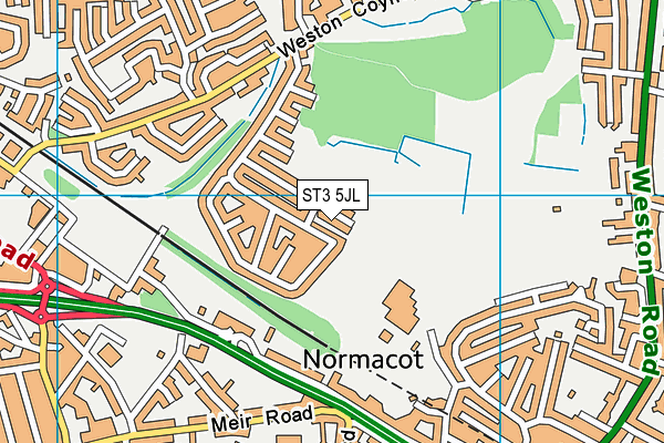 ST3 5JL map - OS VectorMap District (Ordnance Survey)