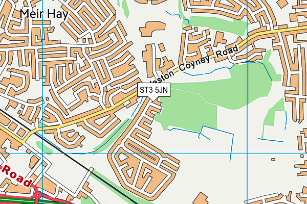 ST3 5JN map - OS VectorMap District (Ordnance Survey)