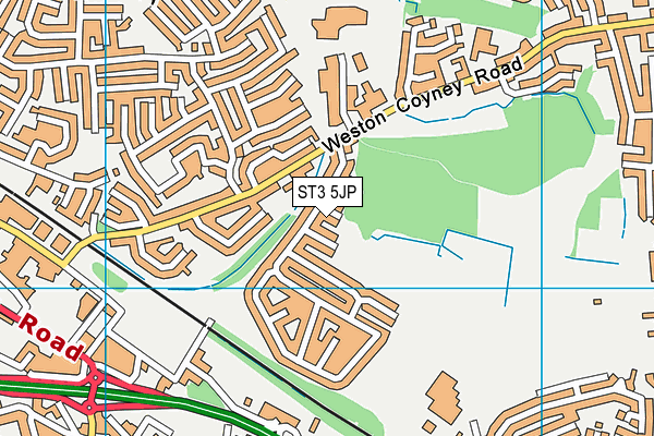 ST3 5JP map - OS VectorMap District (Ordnance Survey)