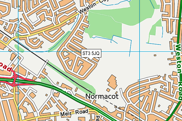 ST3 5JQ map - OS VectorMap District (Ordnance Survey)