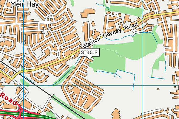 ST3 5JR map - OS VectorMap District (Ordnance Survey)