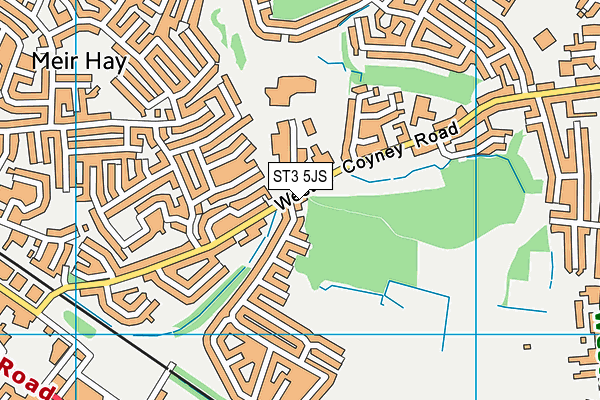 ST3 5JS map - OS VectorMap District (Ordnance Survey)