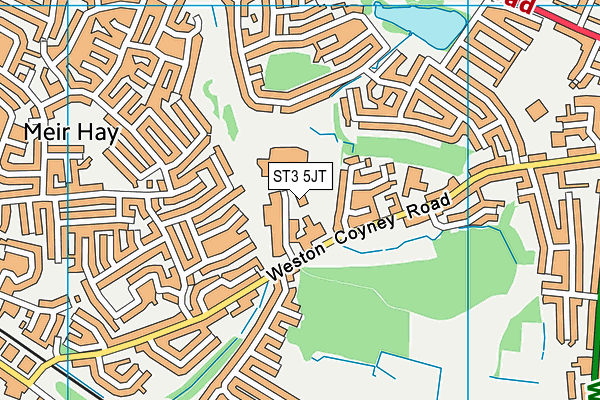 ST3 5JT map - OS VectorMap District (Ordnance Survey)