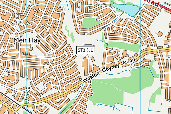 ST3 5JU map - OS VectorMap District (Ordnance Survey)