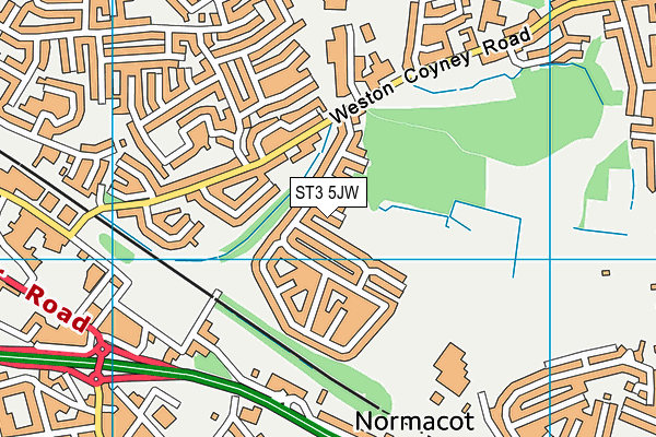 ST3 5JW map - OS VectorMap District (Ordnance Survey)