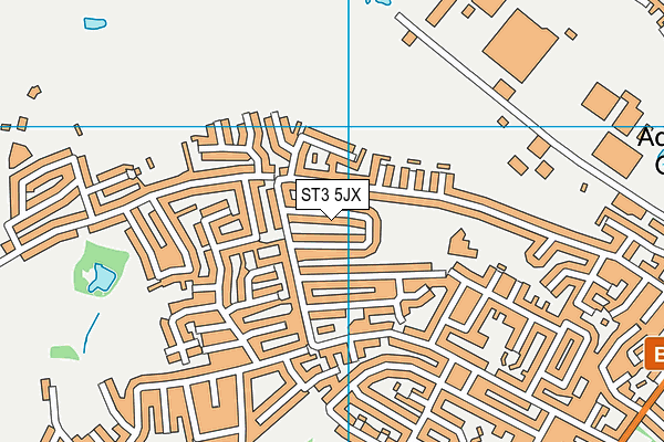 ST3 5JX map - OS VectorMap District (Ordnance Survey)