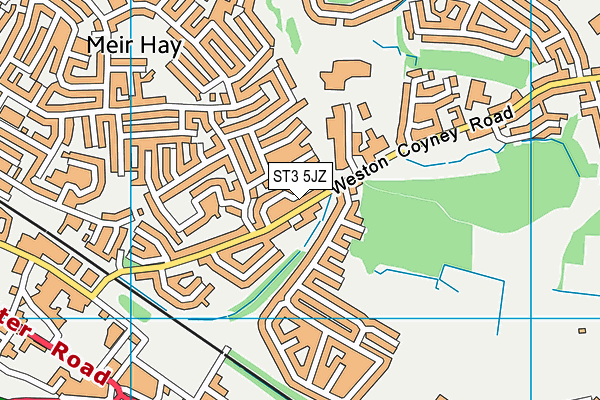 ST3 5JZ map - OS VectorMap District (Ordnance Survey)