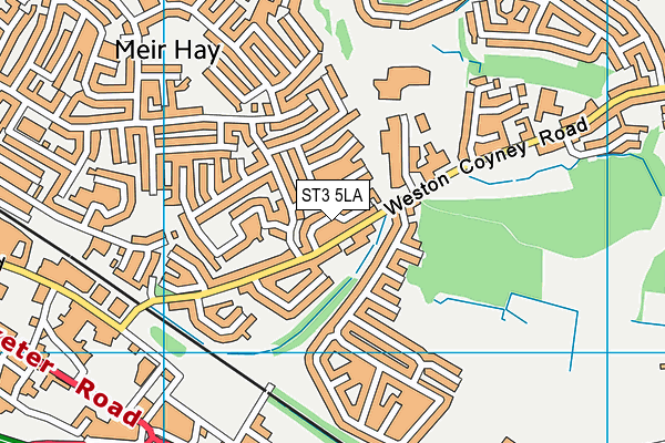 ST3 5LA map - OS VectorMap District (Ordnance Survey)
