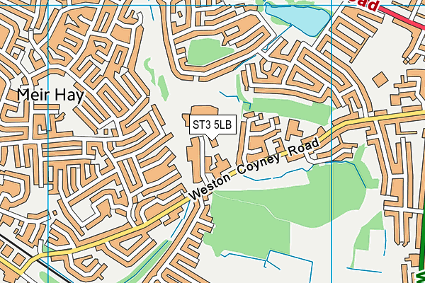 ST3 5LB map - OS VectorMap District (Ordnance Survey)