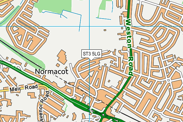 ST3 5LG map - OS VectorMap District (Ordnance Survey)