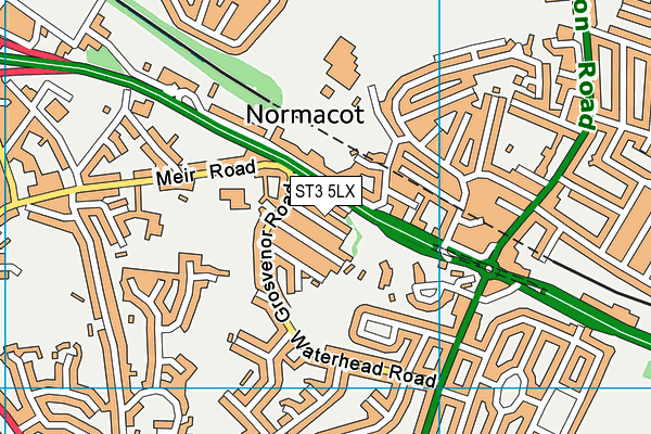 ST3 5LX map - OS VectorMap District (Ordnance Survey)