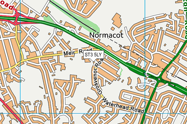 ST3 5LY map - OS VectorMap District (Ordnance Survey)