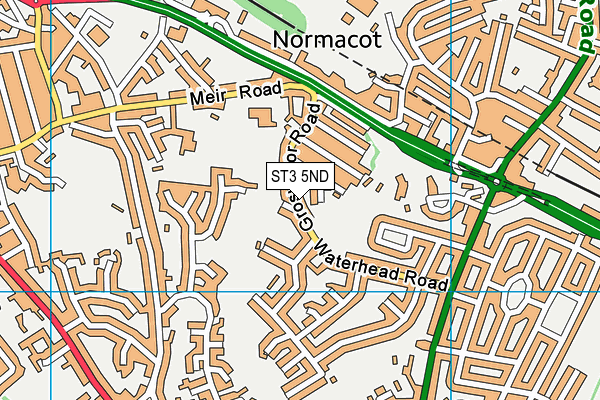 ST3 5ND map - OS VectorMap District (Ordnance Survey)