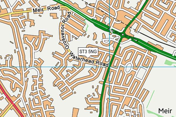 ST3 5NG map - OS VectorMap District (Ordnance Survey)