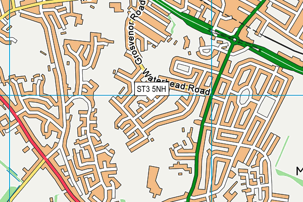 ST3 5NH map - OS VectorMap District (Ordnance Survey)