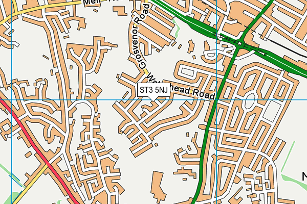 ST3 5NJ map - OS VectorMap District (Ordnance Survey)