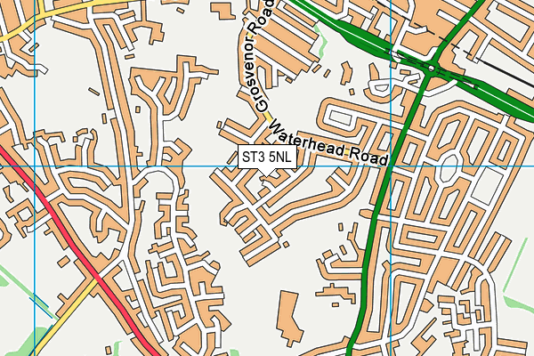 ST3 5NL map - OS VectorMap District (Ordnance Survey)