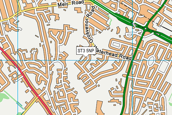 ST3 5NP map - OS VectorMap District (Ordnance Survey)