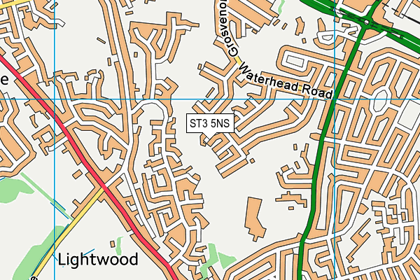 ST3 5NS map - OS VectorMap District (Ordnance Survey)