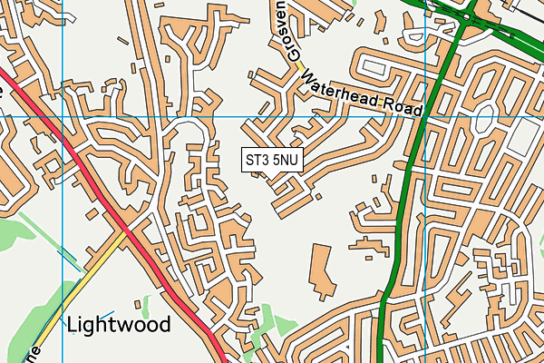ST3 5NU map - OS VectorMap District (Ordnance Survey)