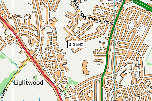 ST3 5NX map - OS VectorMap District (Ordnance Survey)