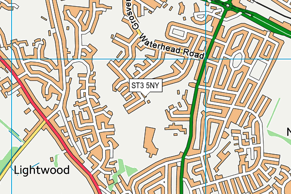 ST3 5NY map - OS VectorMap District (Ordnance Survey)