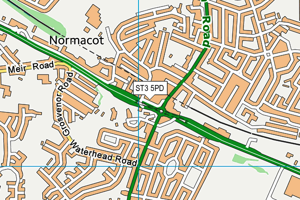 ST3 5PD map - OS VectorMap District (Ordnance Survey)