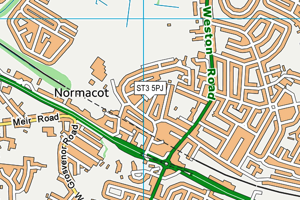 ST3 5PJ map - OS VectorMap District (Ordnance Survey)