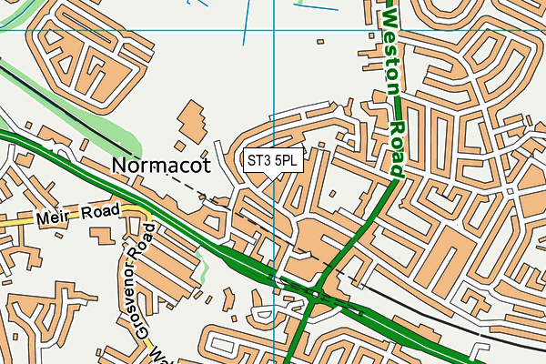 ST3 5PL map - OS VectorMap District (Ordnance Survey)